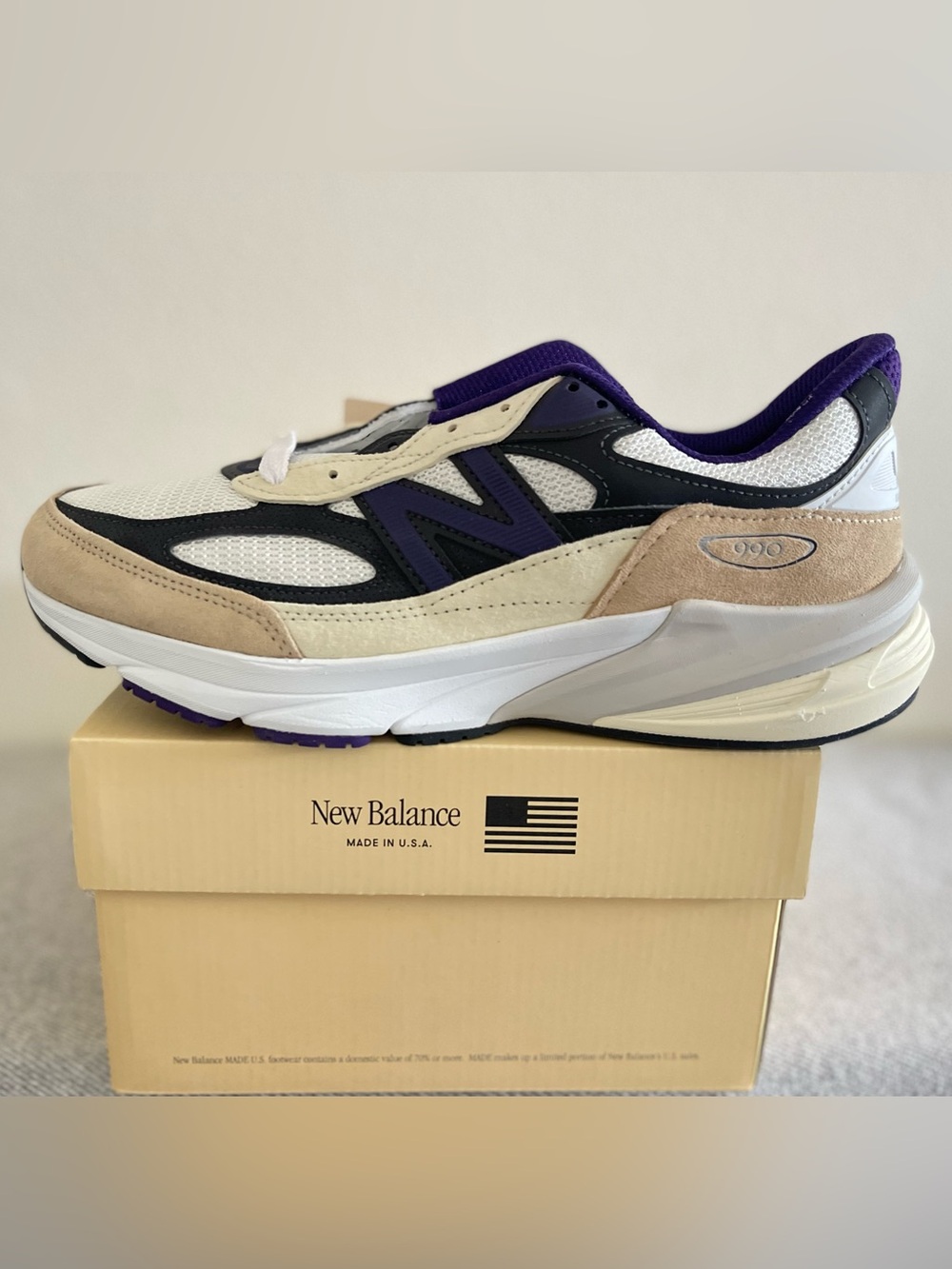 Size 9.5 - New Balance 990V6 White Black Plum Phantom U990WB6 Men’s BRAND NEW